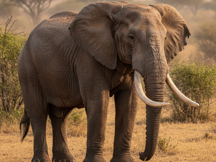 African elephant bull in a Southern African hunting species guide