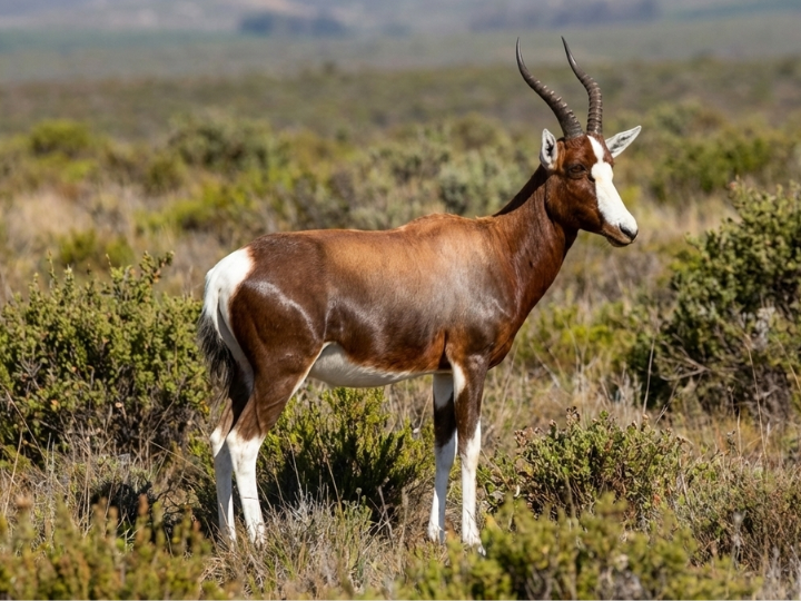 Bontebok ewe in a Southern African hunting species guide