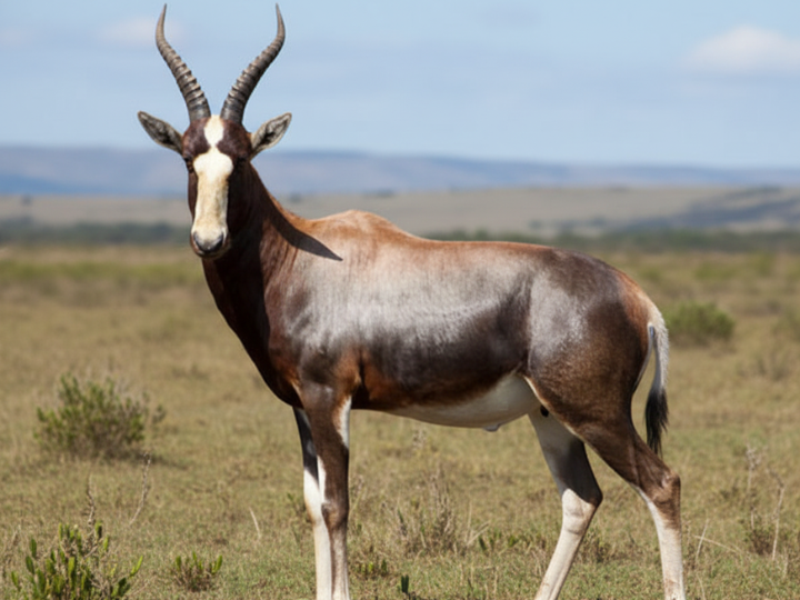Bontebok ram in a Southern African hunting species guide