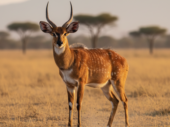 Bushbuck ram in a Southern African hunting species guide