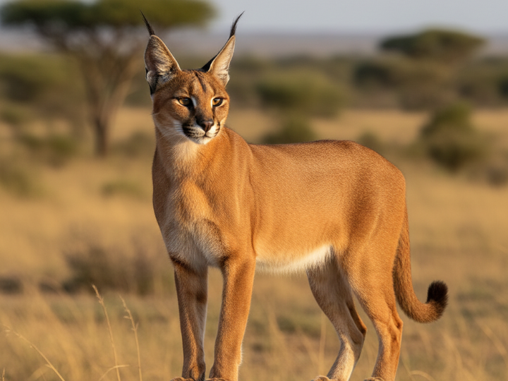 Caracal male in a Southern African hunting species guide