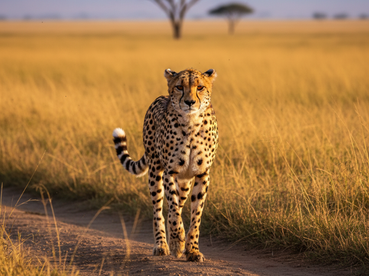 Cheetah male in a Southern African hunting species guide