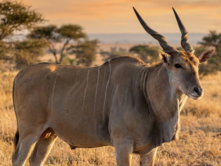 Eland (common eland) bull in a Southern African hunting species guide