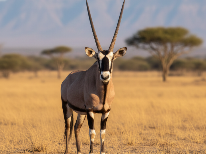 Gemsbok / Oryx bull in a Southern African hunting species guide