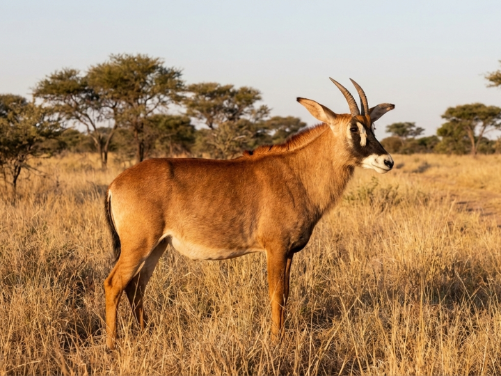 Roan antelope cow in a Southern African hunting species guide