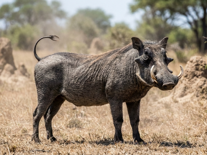 Warthog boar in a Southern African hunting species guide