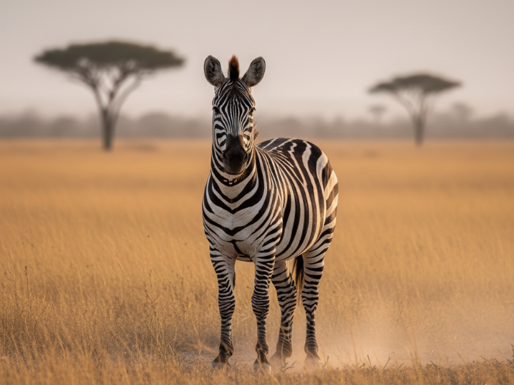 Plains zebra stallion in a Southern African hunting species guide